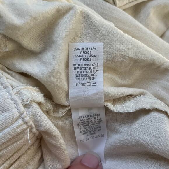 NEW Aerie Elastic Drawstring Pants Cream Linen Blend Cargo Joggers Women's XS22 - Picture 5 of 6